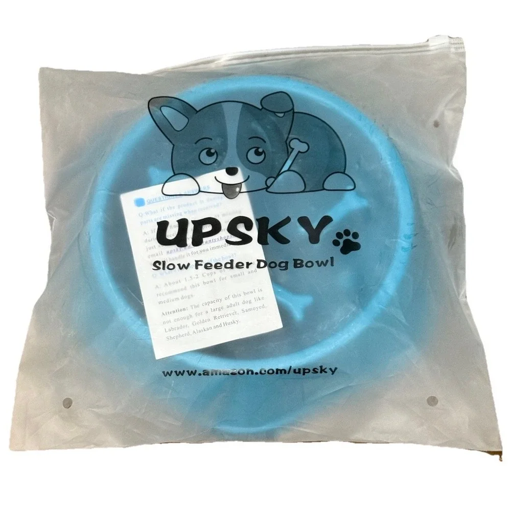 Upsky Slow Feeding Bowl Blue for Medium to‎ Small Dog Breed Brand New